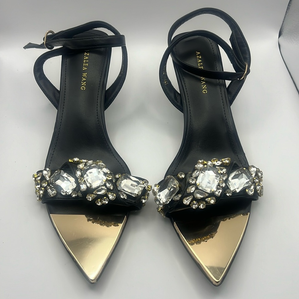 Azalea Wang TILLY-BLACK STILETTO SANDAL size 8
